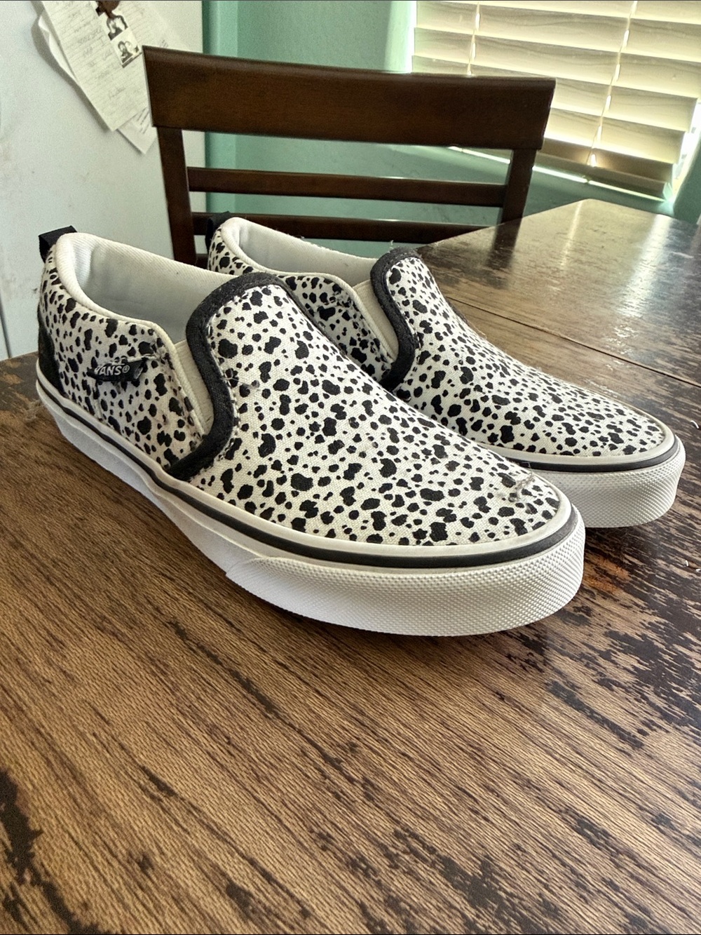 Vans Slip-On Sneakers in Black and White Dalmatian Print